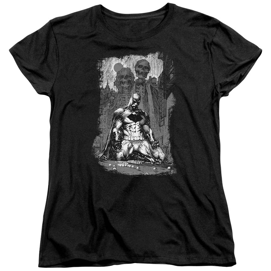 Hardheid kleding Fokken Batman Womens T Shirt - Ghostly Skeletons