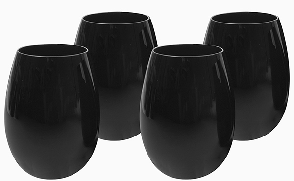 4 black wine stemware by Artland  